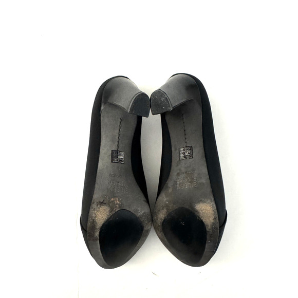 Eileen Fisher Pumps 8 Cone Heels Black Fabric Upper Leather Lined Capsule Office - Picture 8 of 11